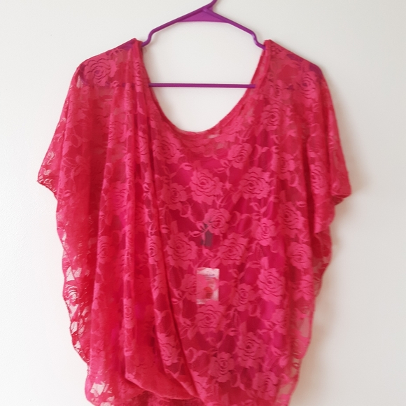 Fuschia Lace Blouse - Picture 1 of 3